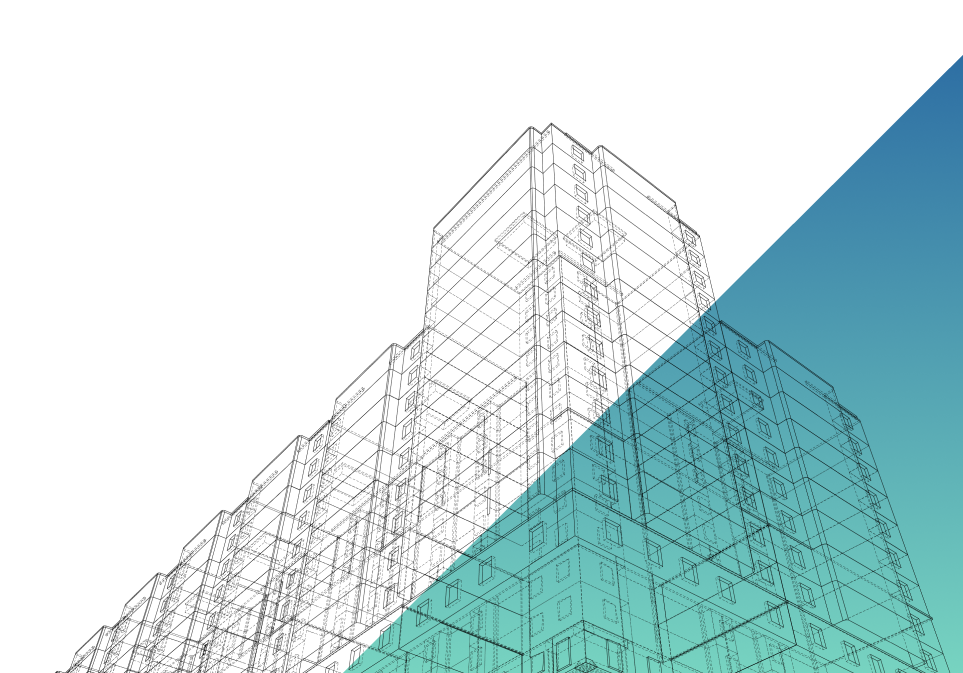 CAD drawing of a commercial building
