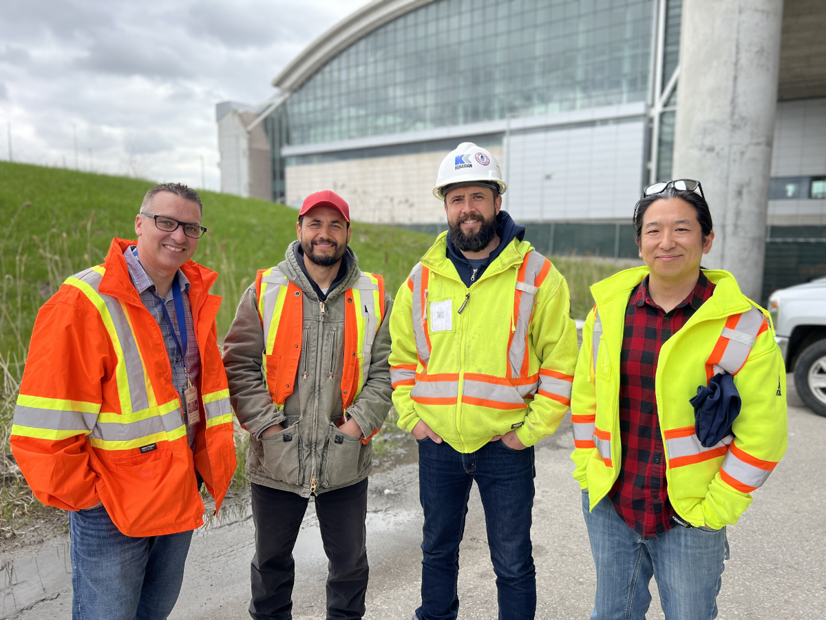 group photo of construction workers