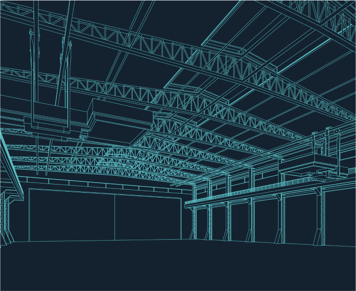 CAD drawing of a commercial building