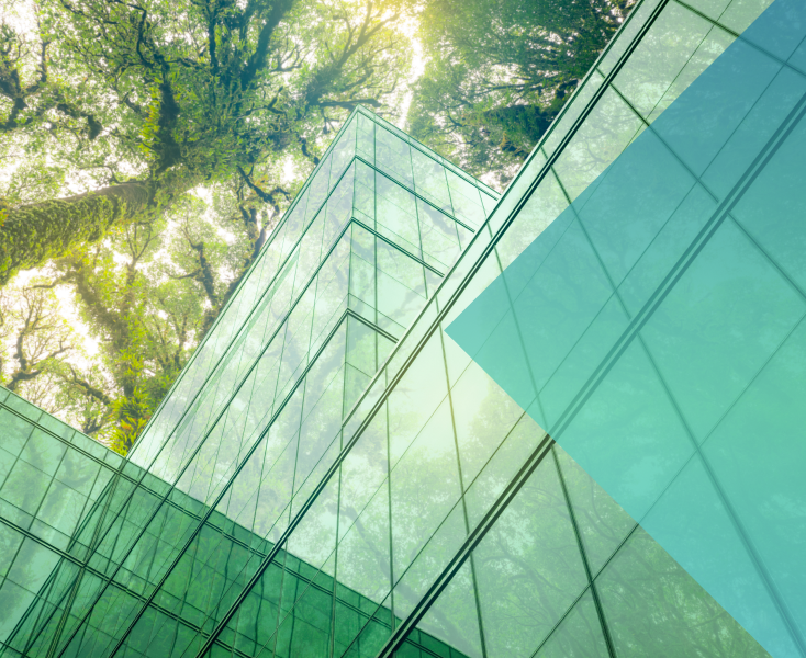 an isometric view of an office building