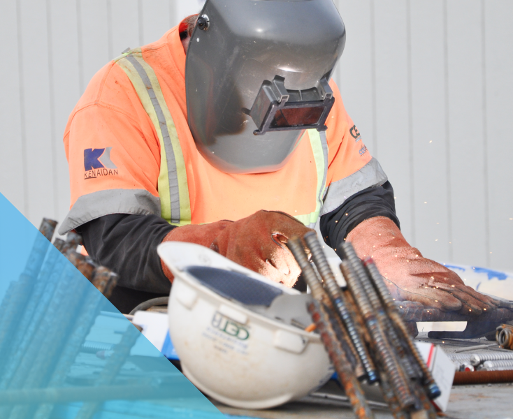 welder on construction site